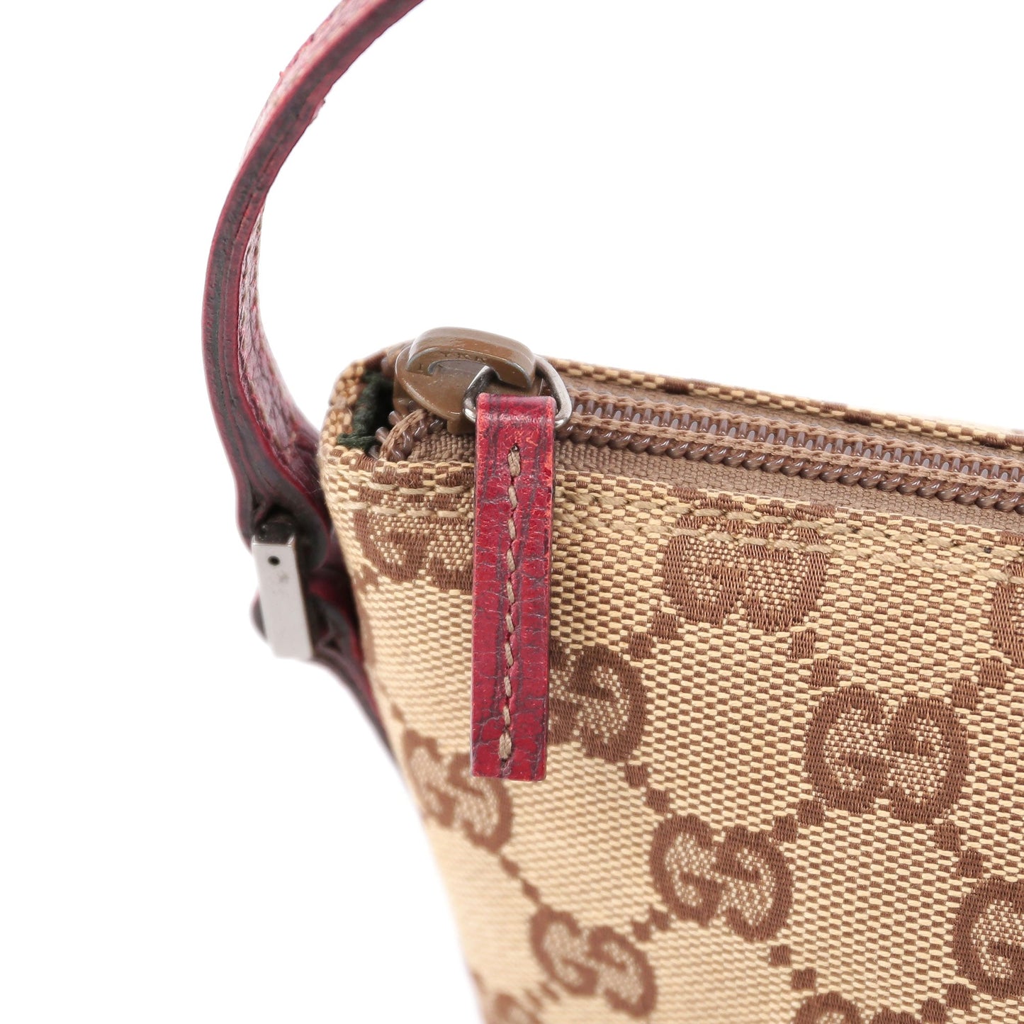 07198 Beige Red GG Boat Pochette