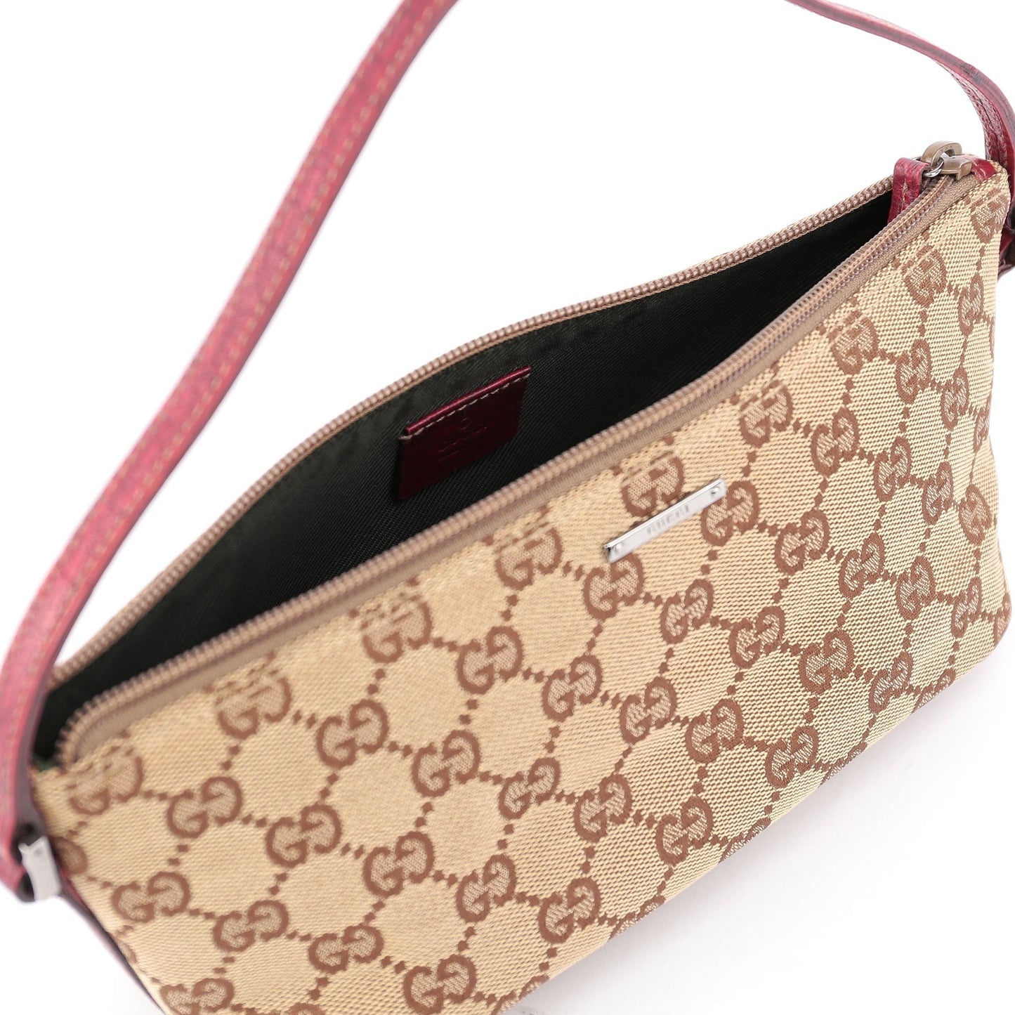 07198 Beige Red GG Boat Pochette