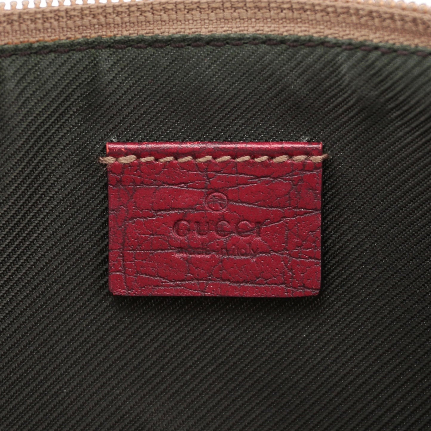07198 Beige Red GG Boat Pochette