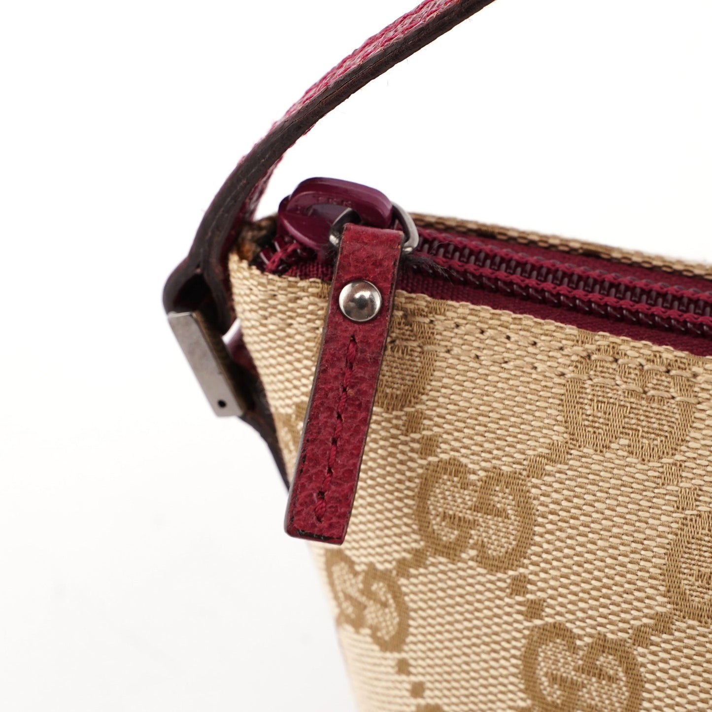 07198 Beige Red GG Boat Pochette