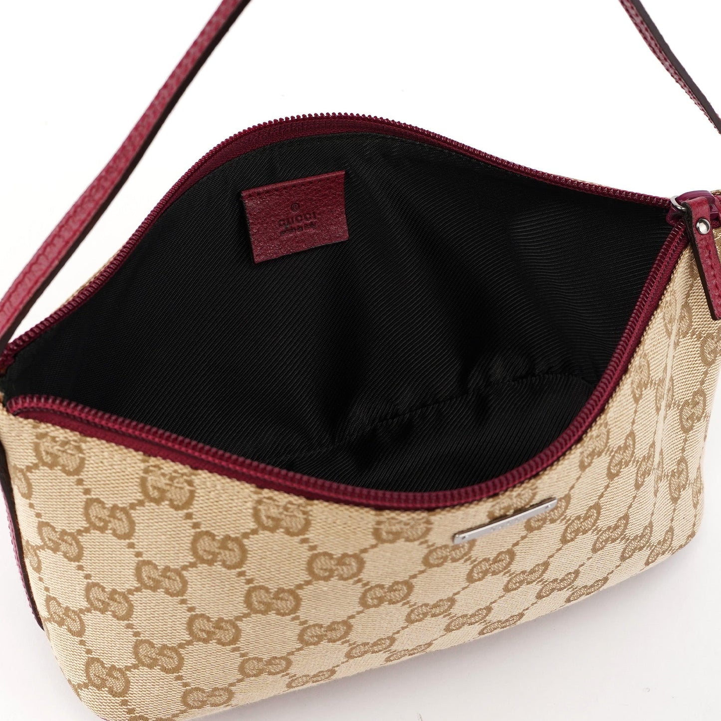 07198 Beige Red GG Boat Pochette