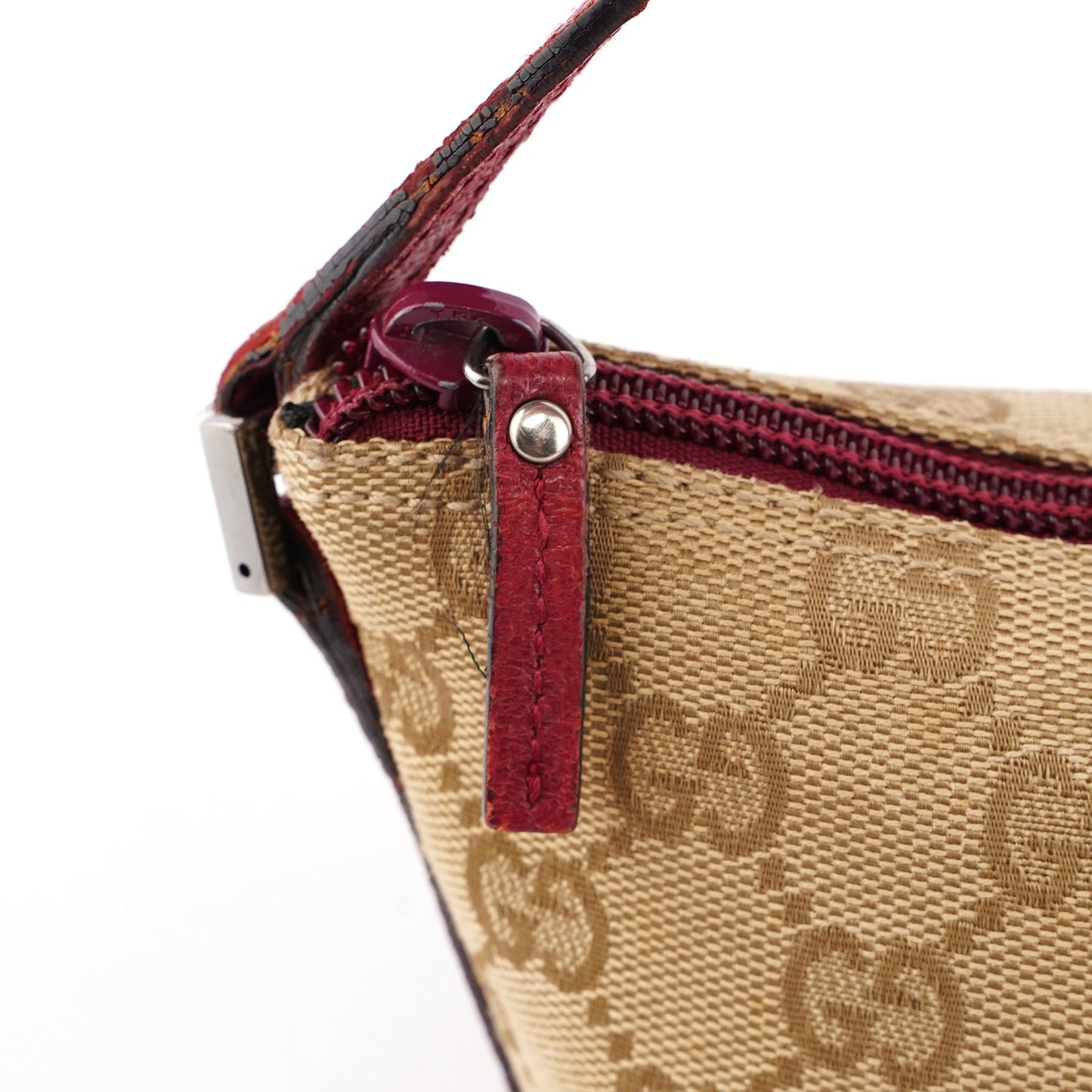 07198 Beige Red GG Boat Pochette