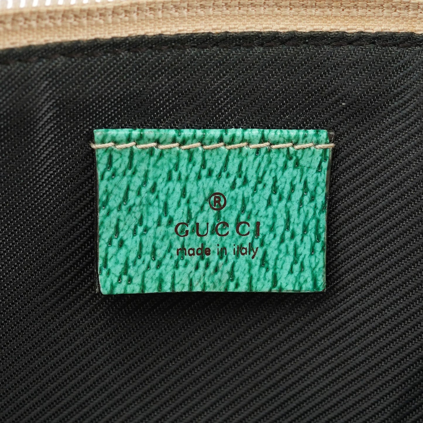 07198 Beige Turquoise GG Boat Pochette