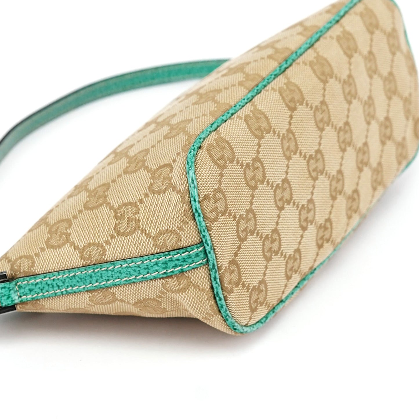 07198 Beige Turquoise GG Boat Pochette