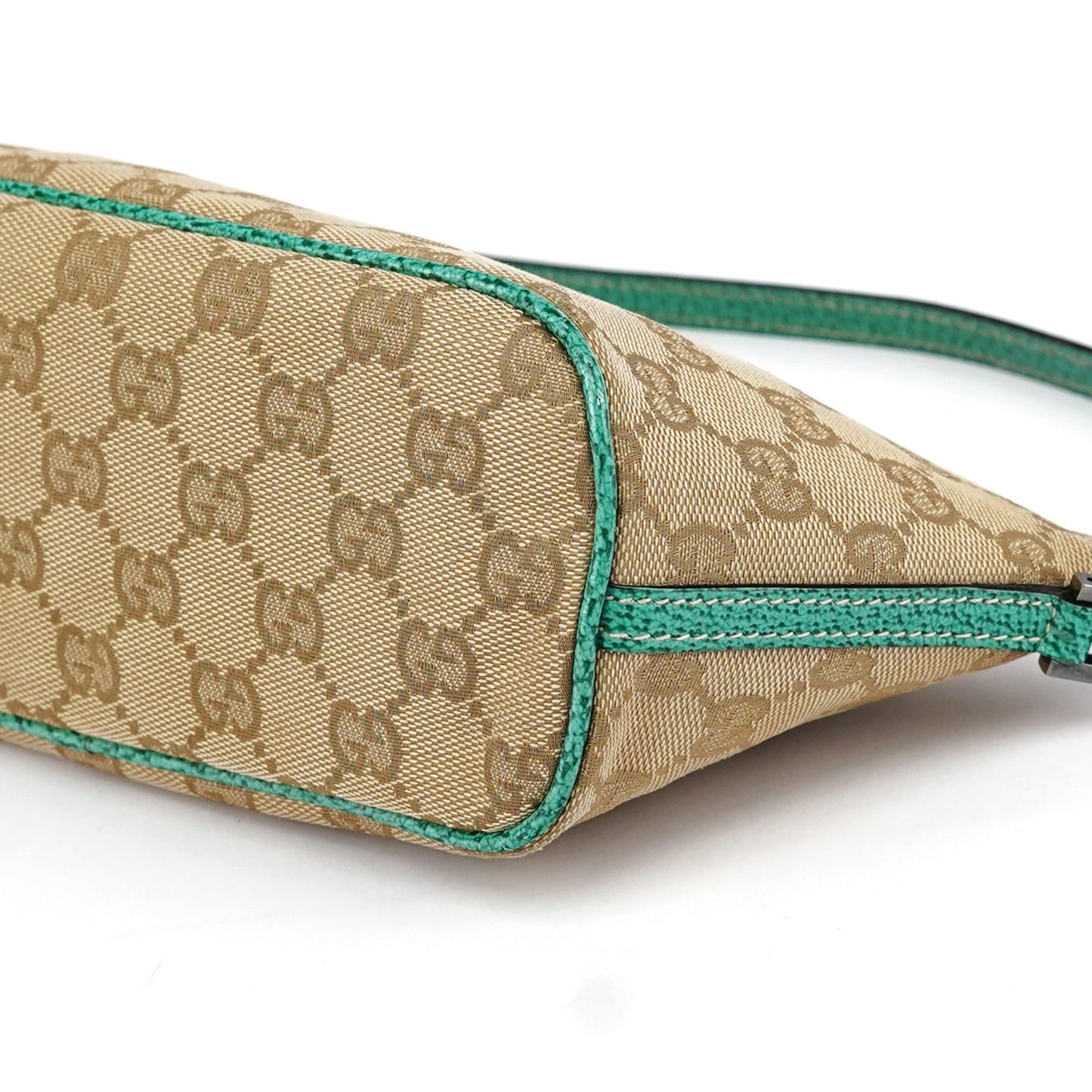 07198 Beige Turquoise GG Boat Pochette