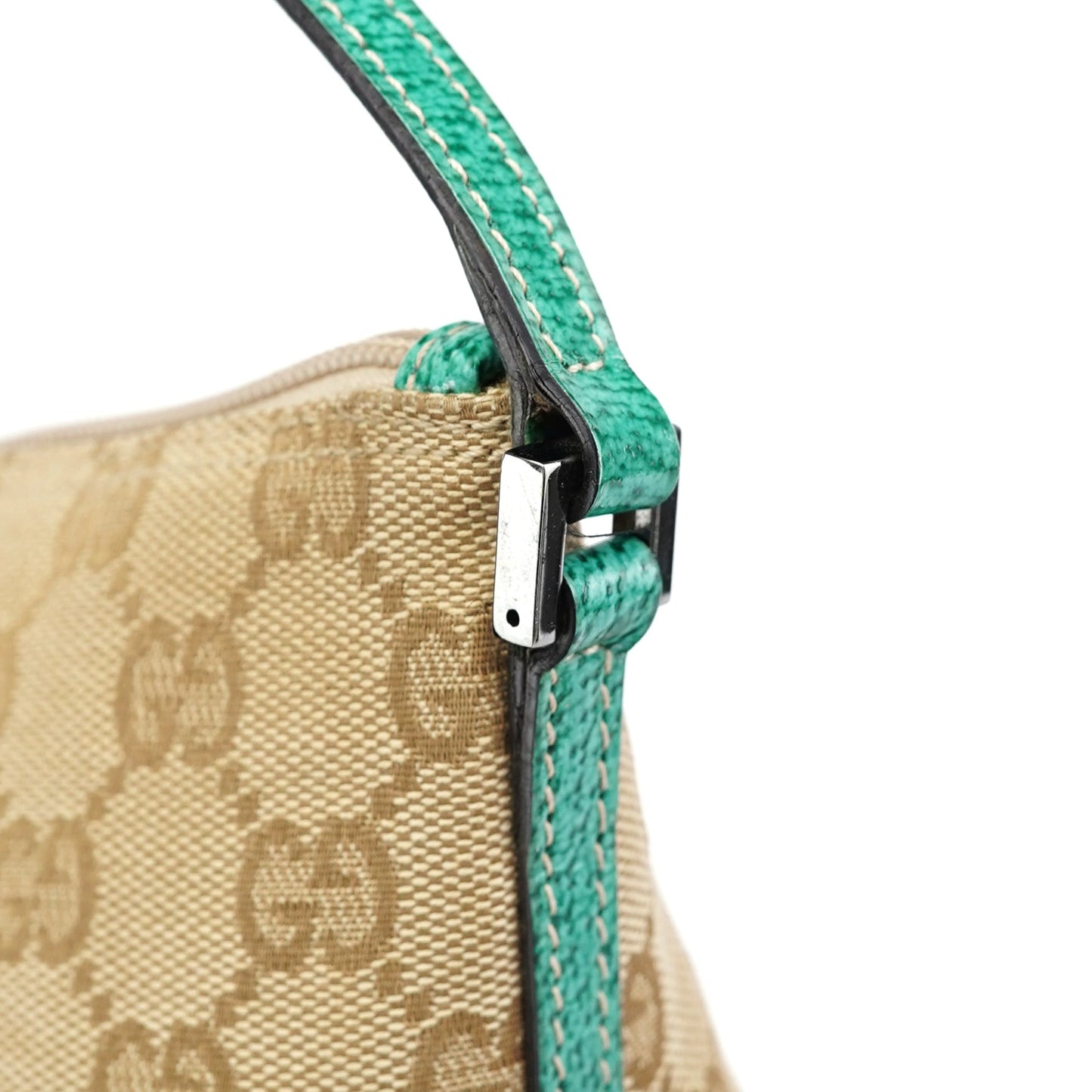 07198 Beige Turquoise GG Boat Pochette