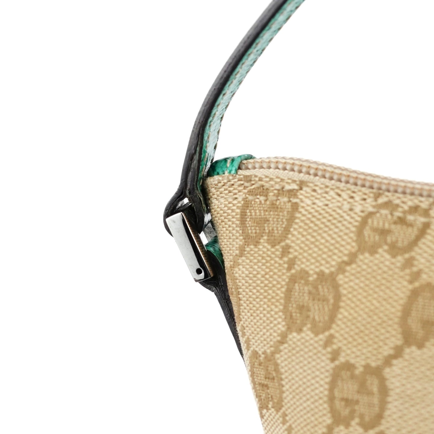 07198 Beige Turquoise GG Boat Pochette