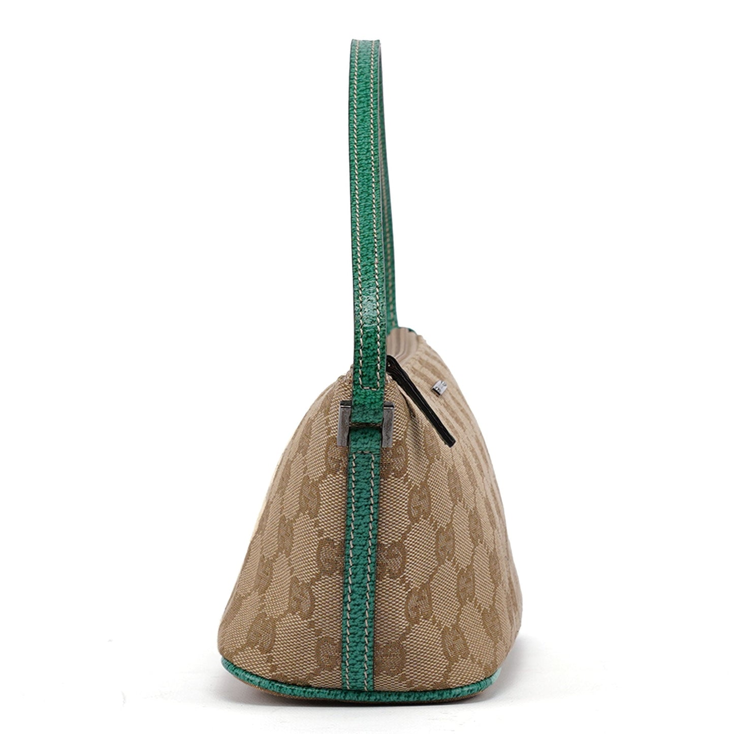 07198 Beige Turquoise GG Boat Pochette