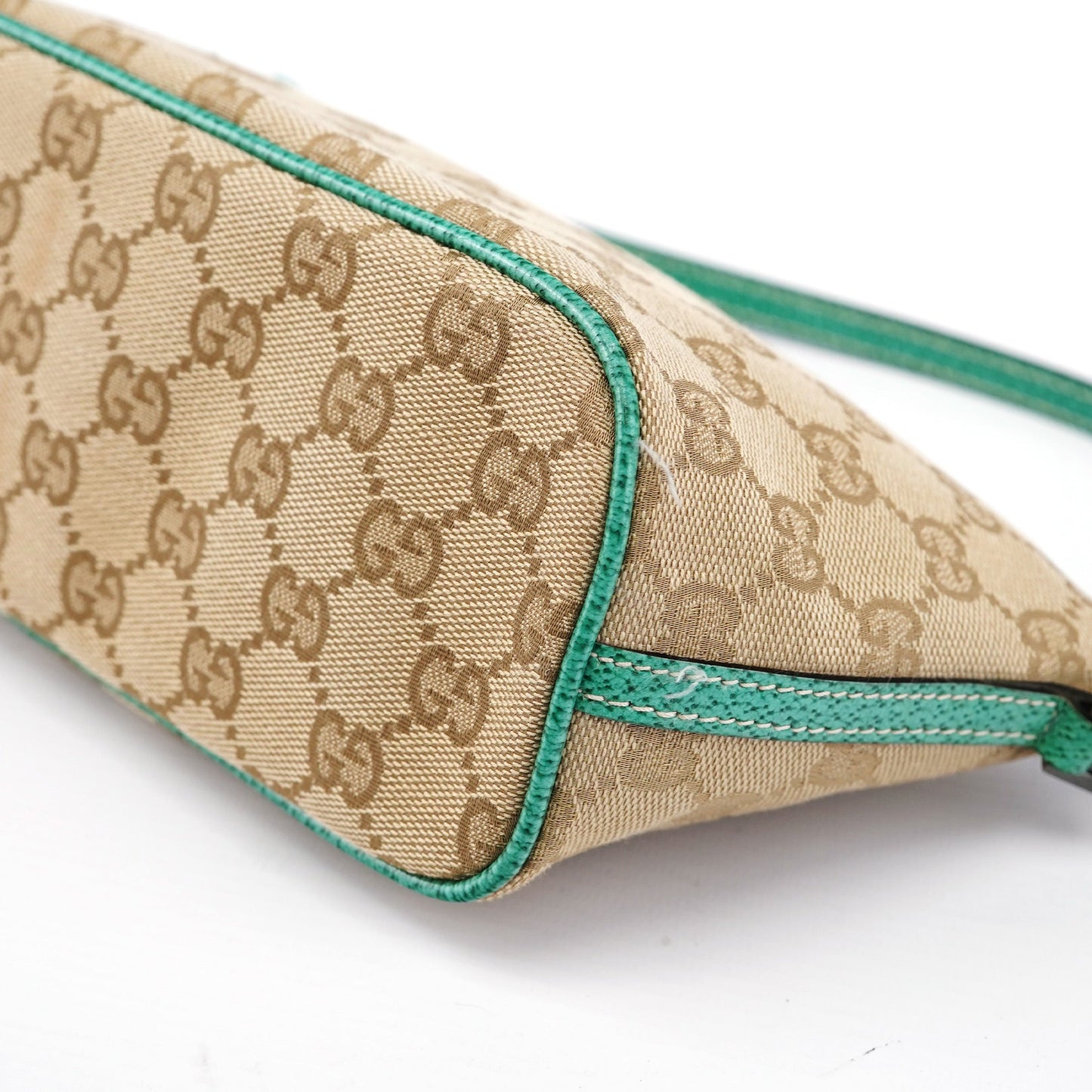 07198 Beige Turquoise GG Boat Pochette