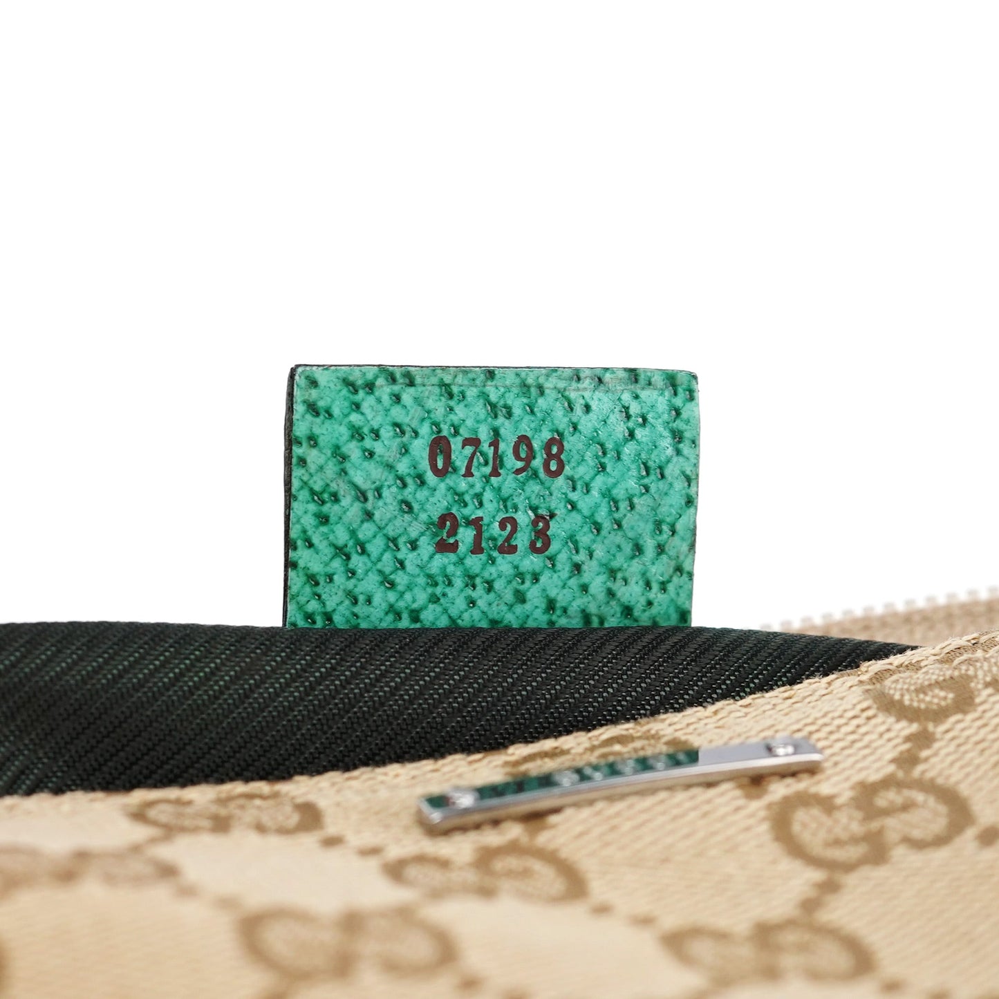 07198 Beige Turquoise GG Boat Pochette