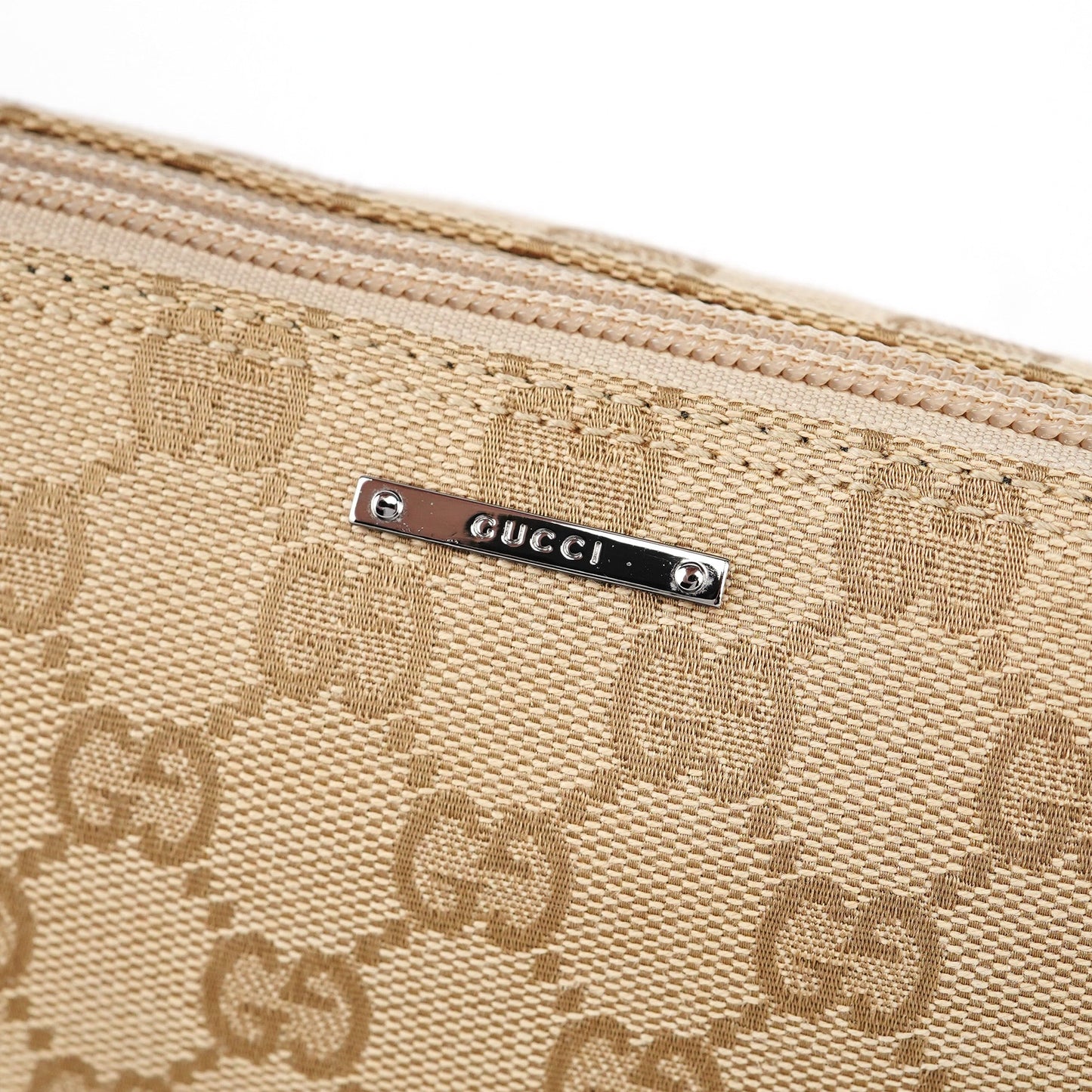 07198 Beige Turquoise GG Boat Pochette