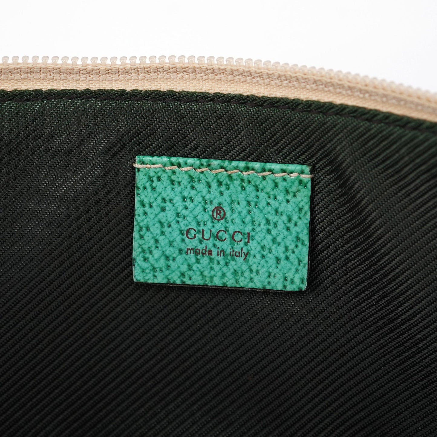 07198 Beige Turquoise GG Boat Pochette