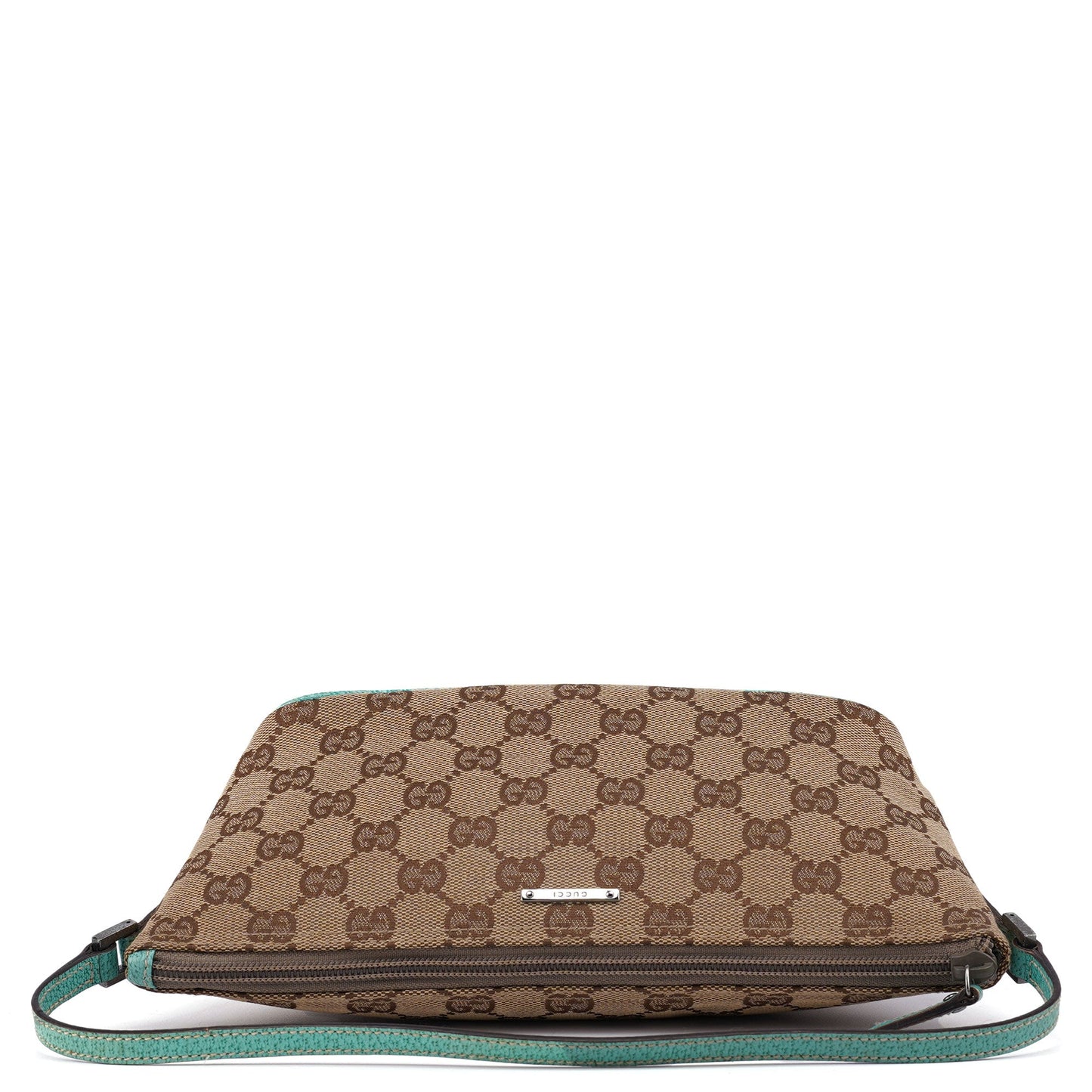 07198 Beige Turquoise GG Boat Pochette