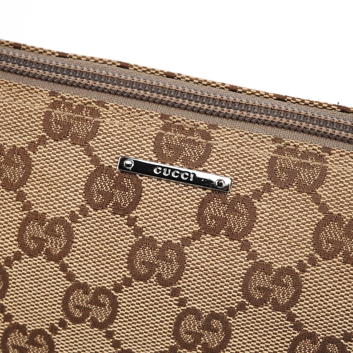 07198 Beige Turquoise GG Boat Pochette