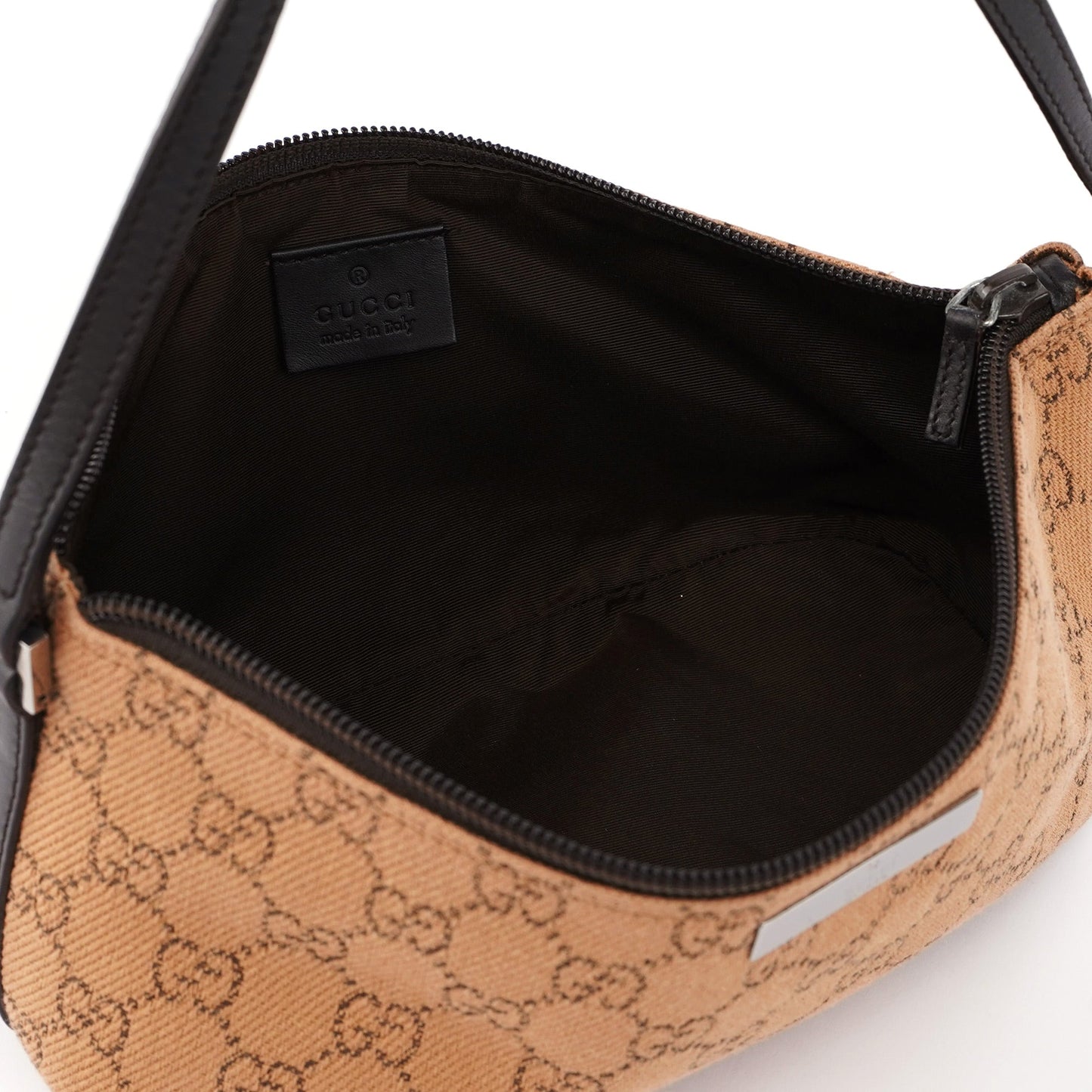 07198 Beige Wool GG Boat Pochette