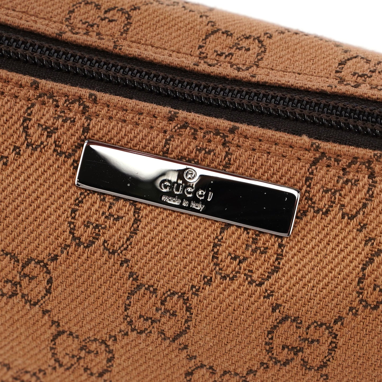 07198 Beige Wool GG Boat Pochette