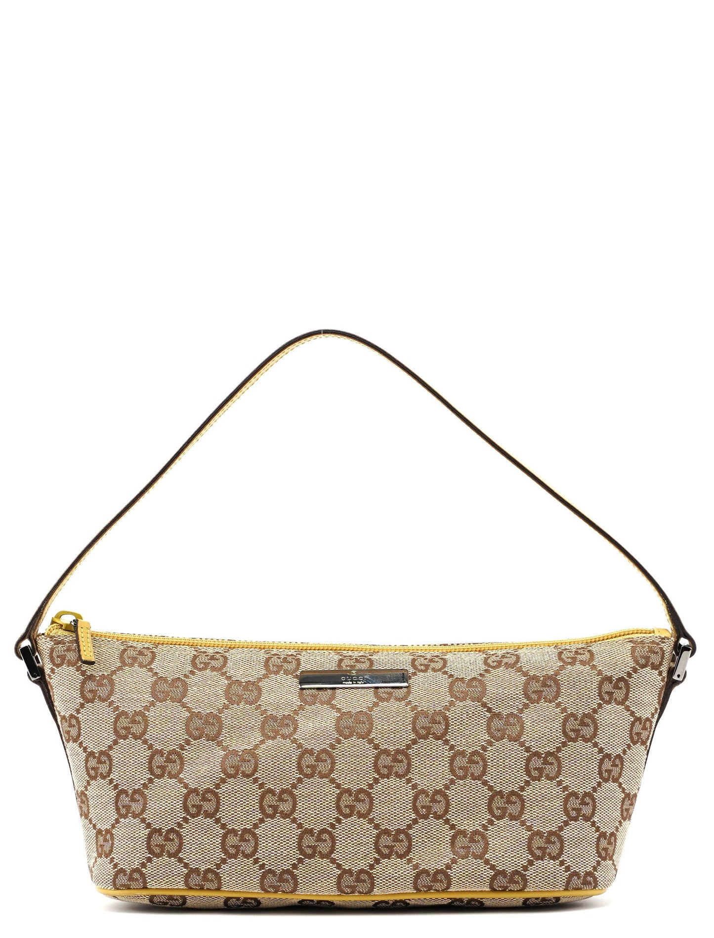 07198 Beige Yellow GG Boat Pochette