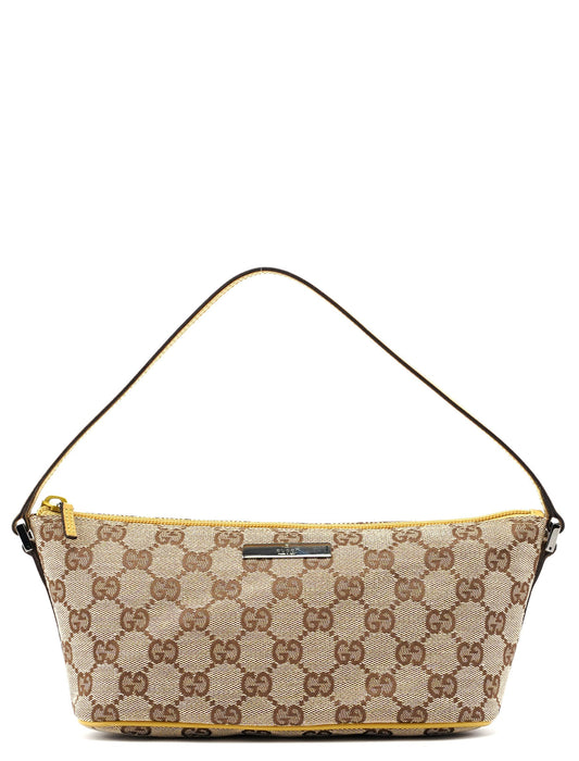 07198 Beige Yellow GG Boat Pochette