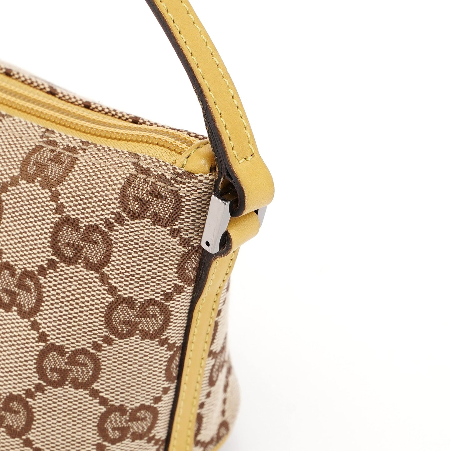 07198 Beige Yellow GG Boat Pochette
