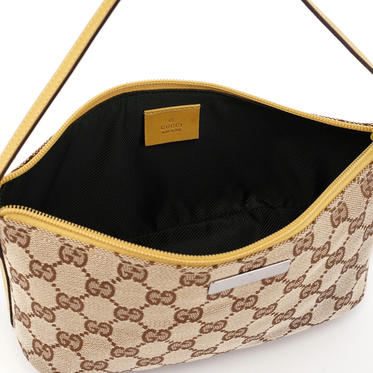 07198 Beige Yellow GG Boat Pochette