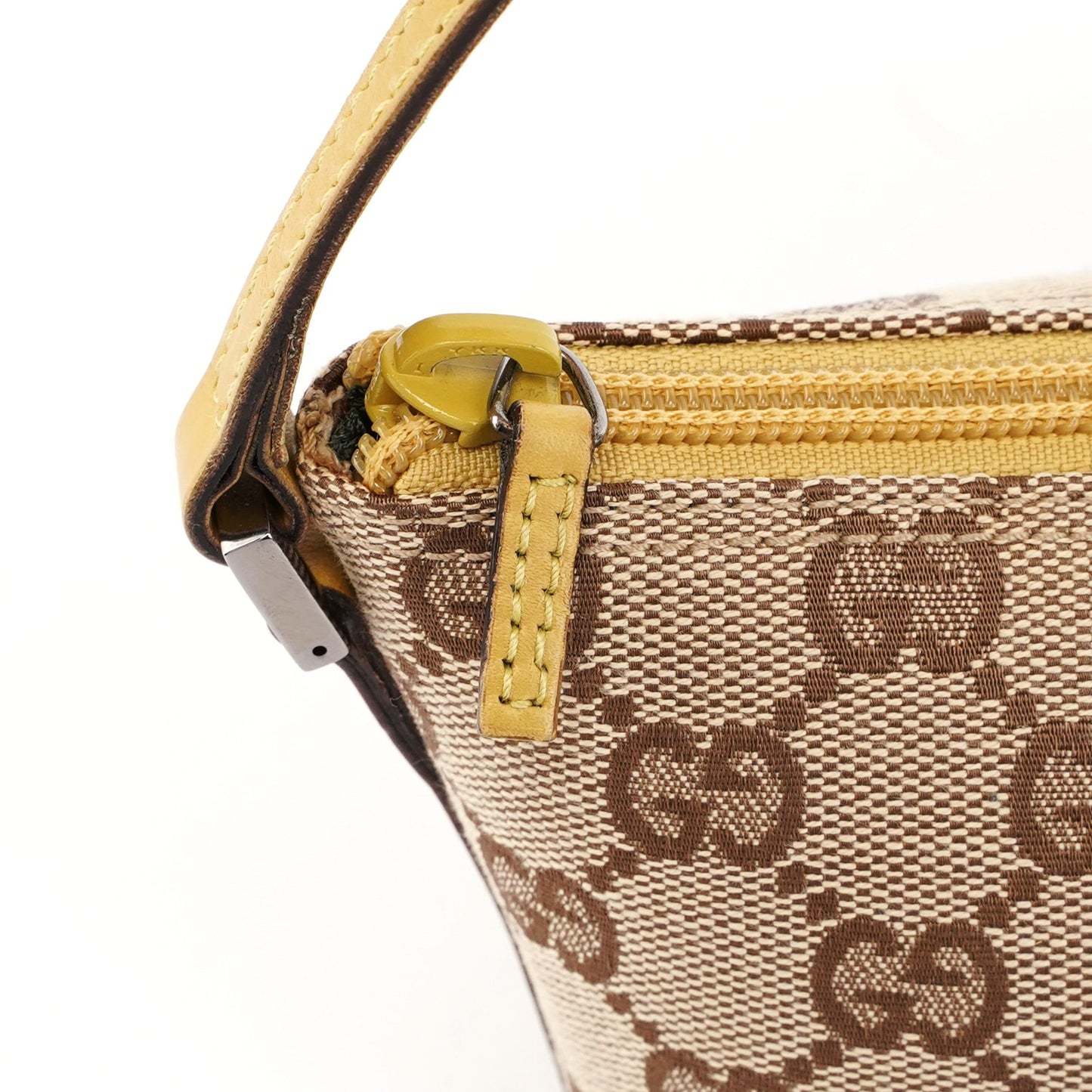 07198 Beige Yellow GG Boat Pochette