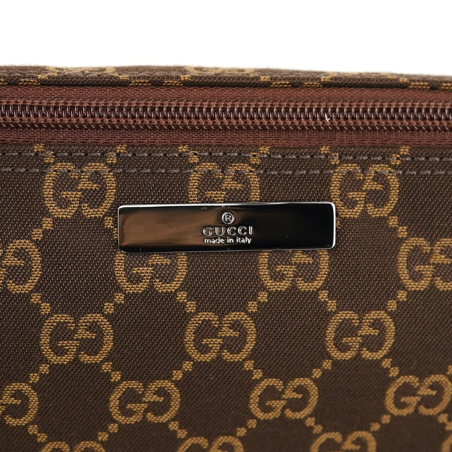 07198 Brown GG Boat Pochette