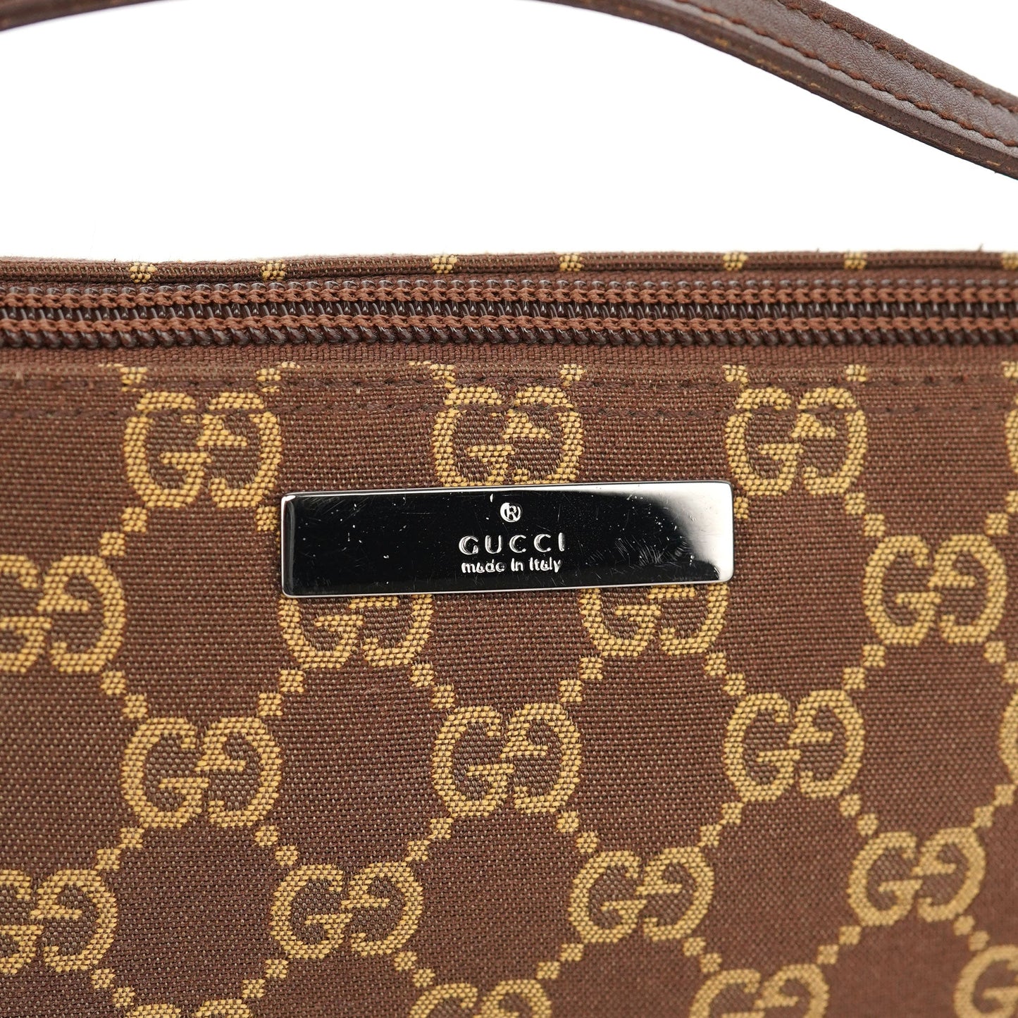 07198 Brown GG Boat Pochette