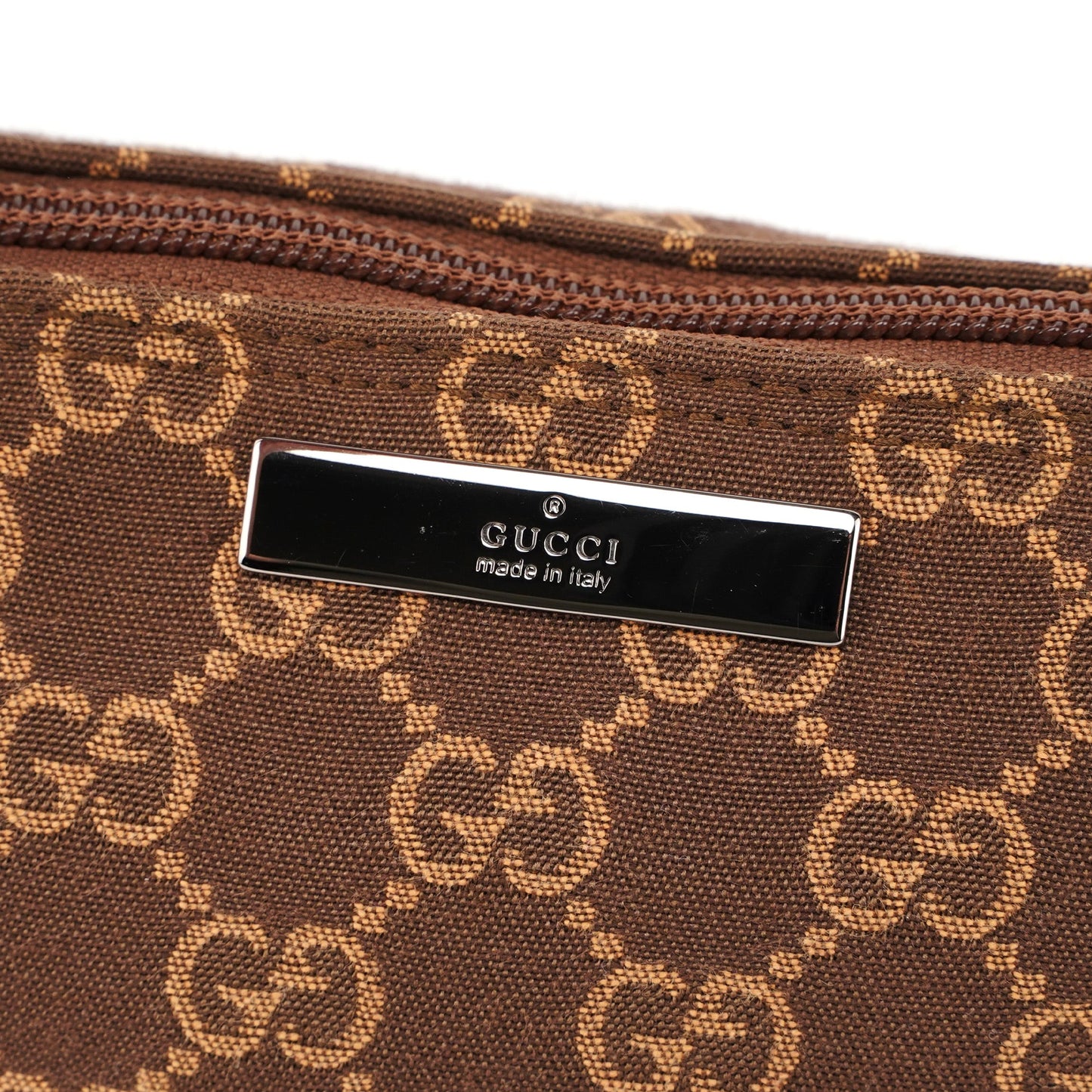 07198 Brown GG Boat Pochette