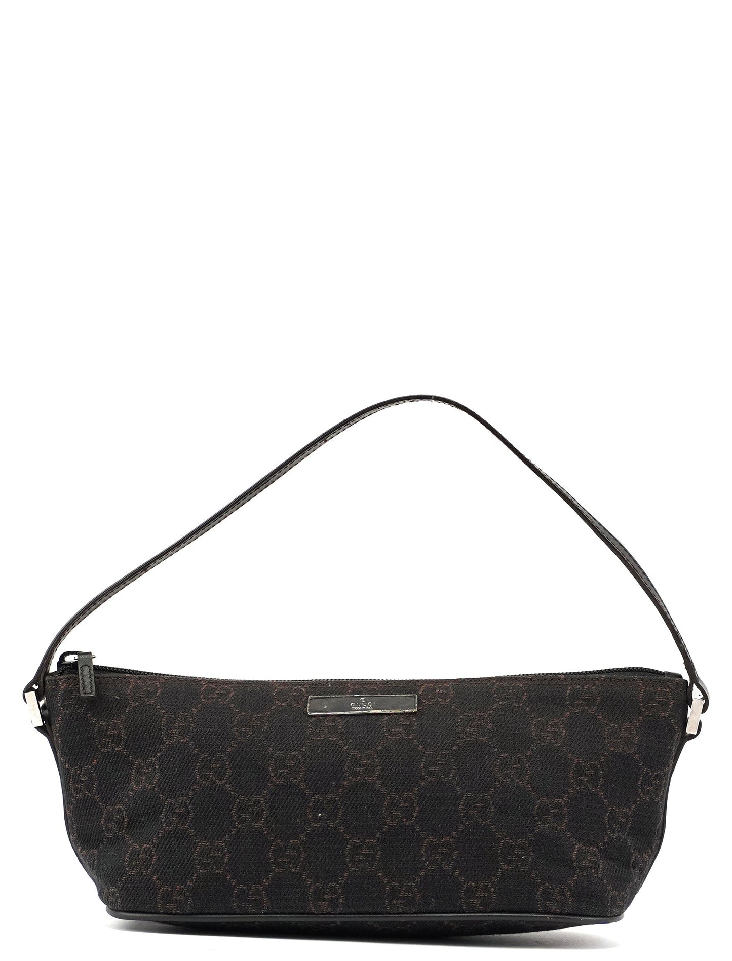 07198 Brown Wool GG Boat Pochete