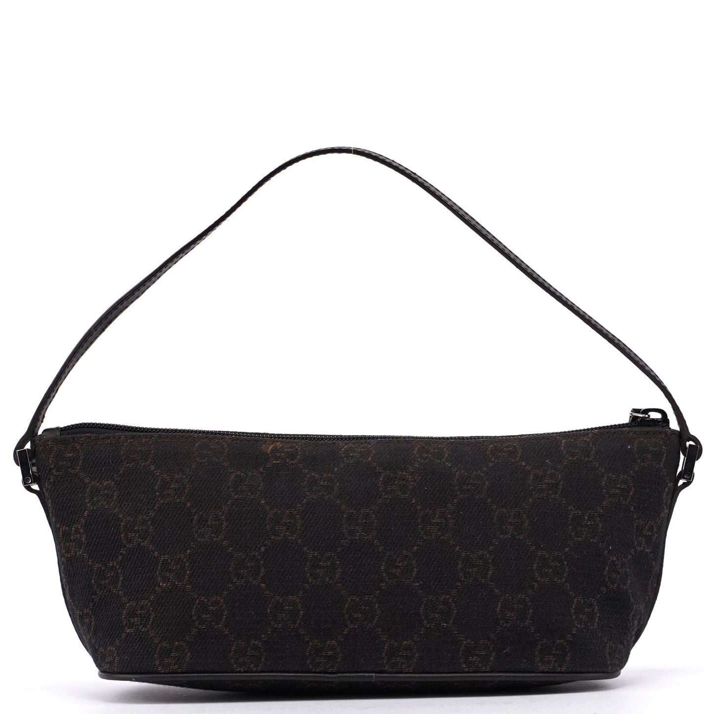 07198 Brown Wool GG Boat Pochete