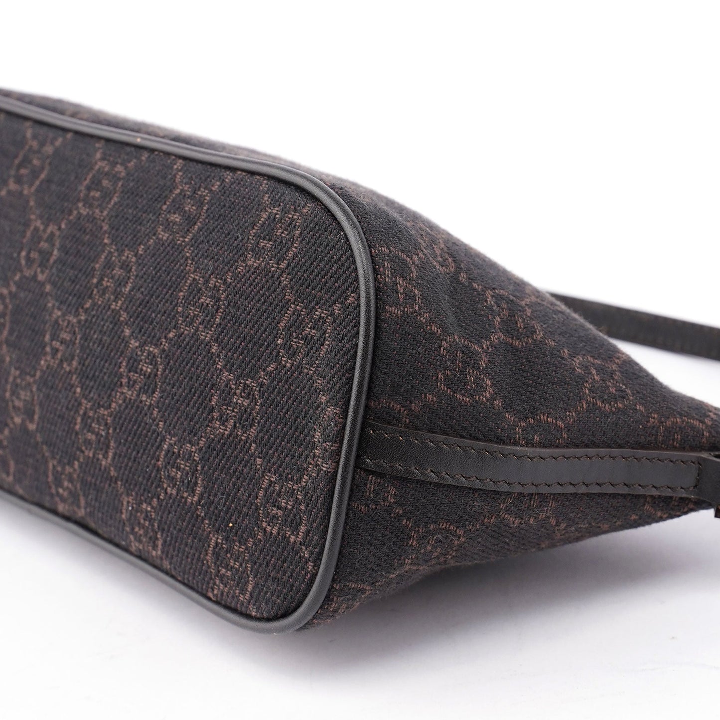 07198 Brown Wool GG Boat Pochete