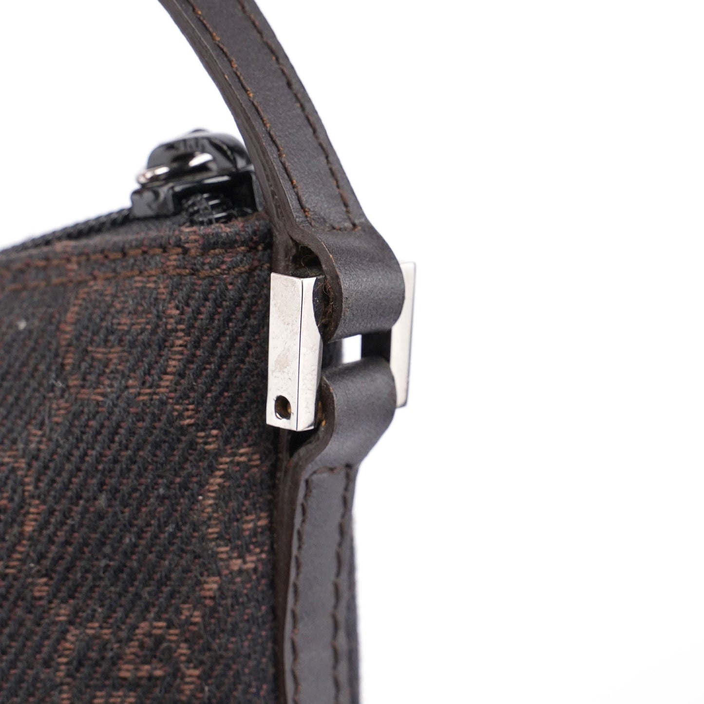 07198 Brown Wool GG Boat Pochete