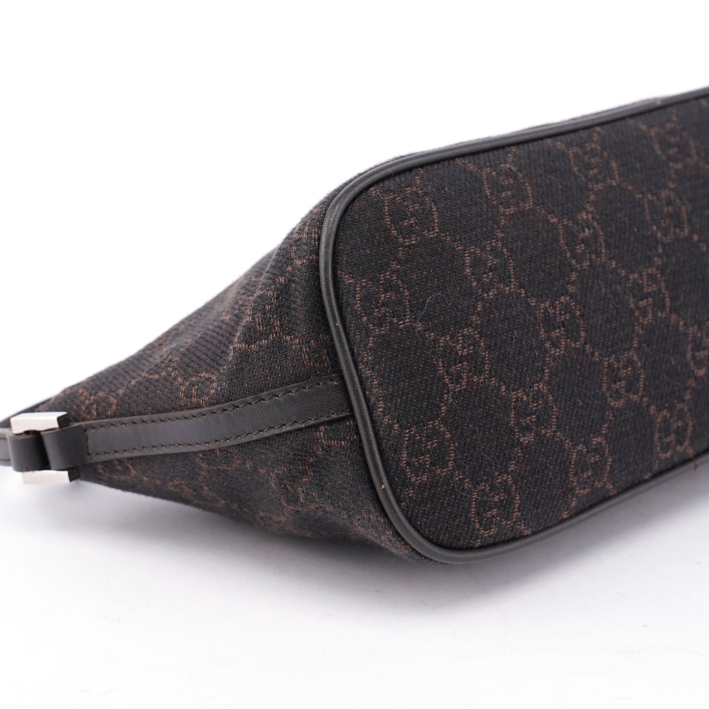 07198 Brown Wool GG Boat Pochete