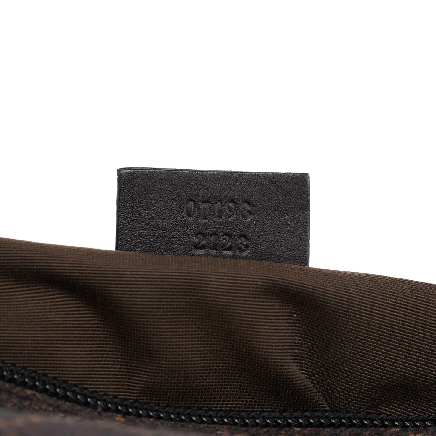 07198 Brown Wool GG Boat Pochette