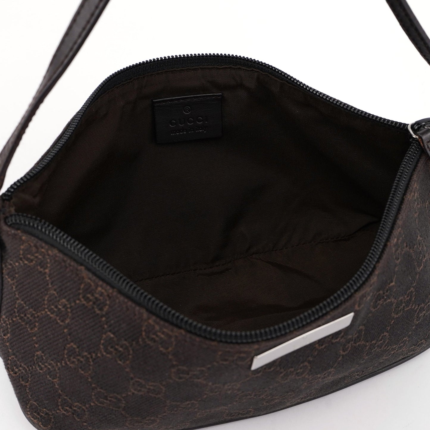 07198 Brown Wool GG Boat Pochette