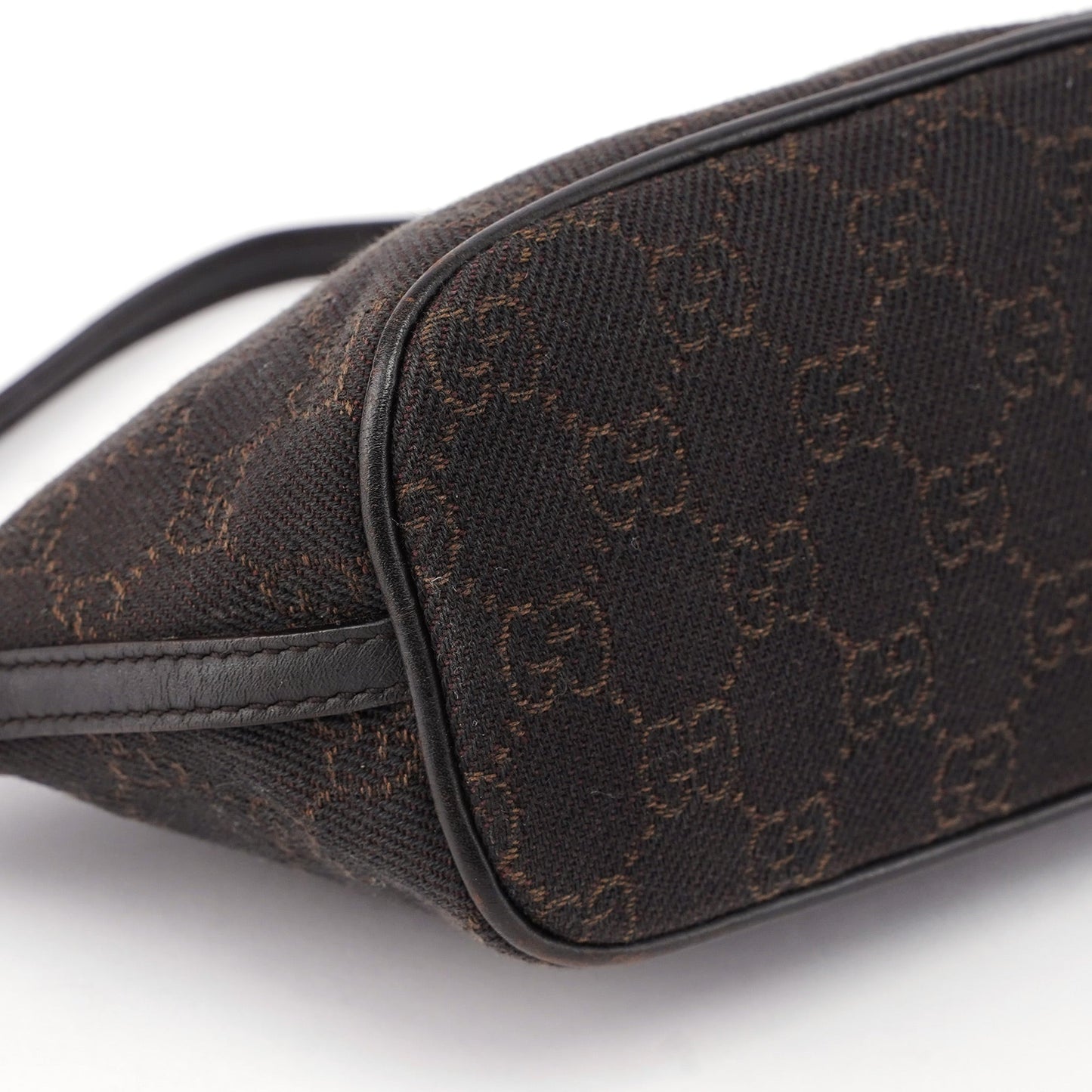 07198 Brown Wool GG Boat Pochette