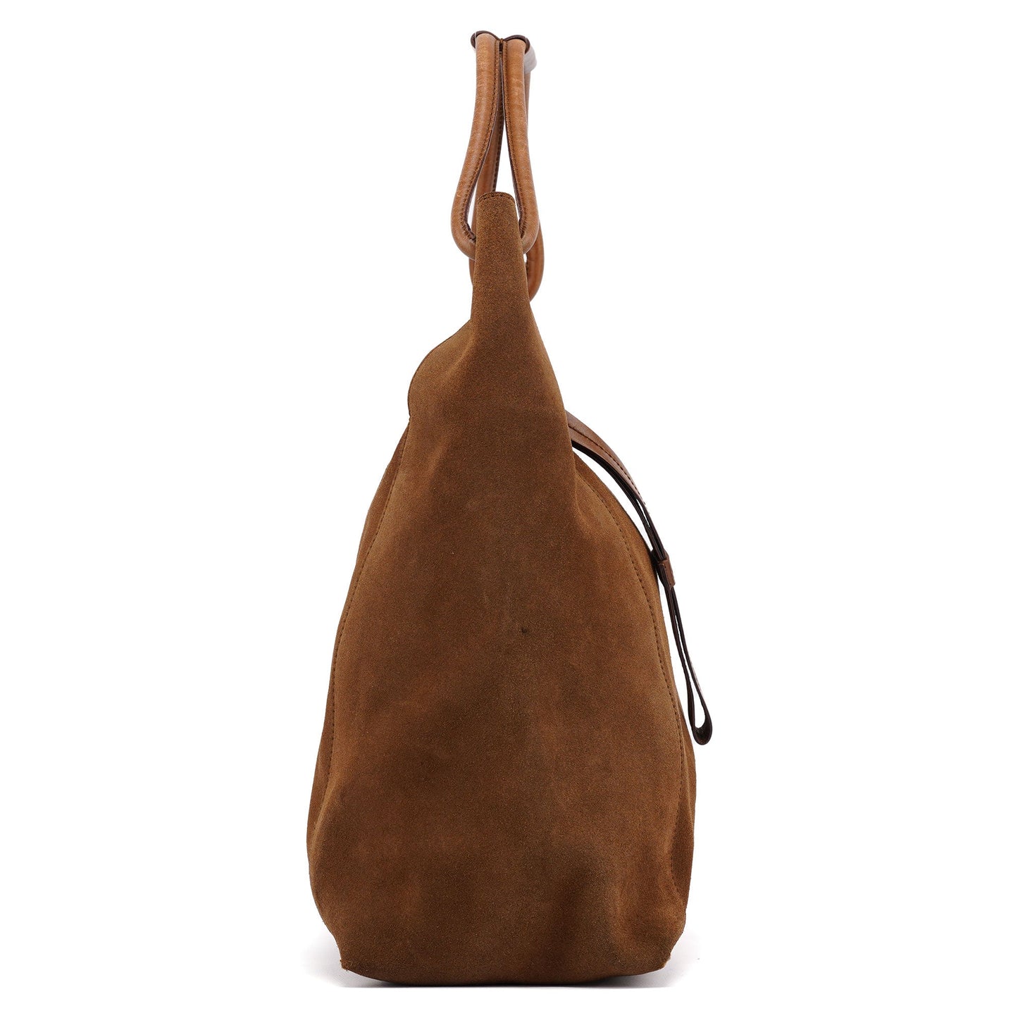 101292 Brown Suede Hobo Shoulder Bag