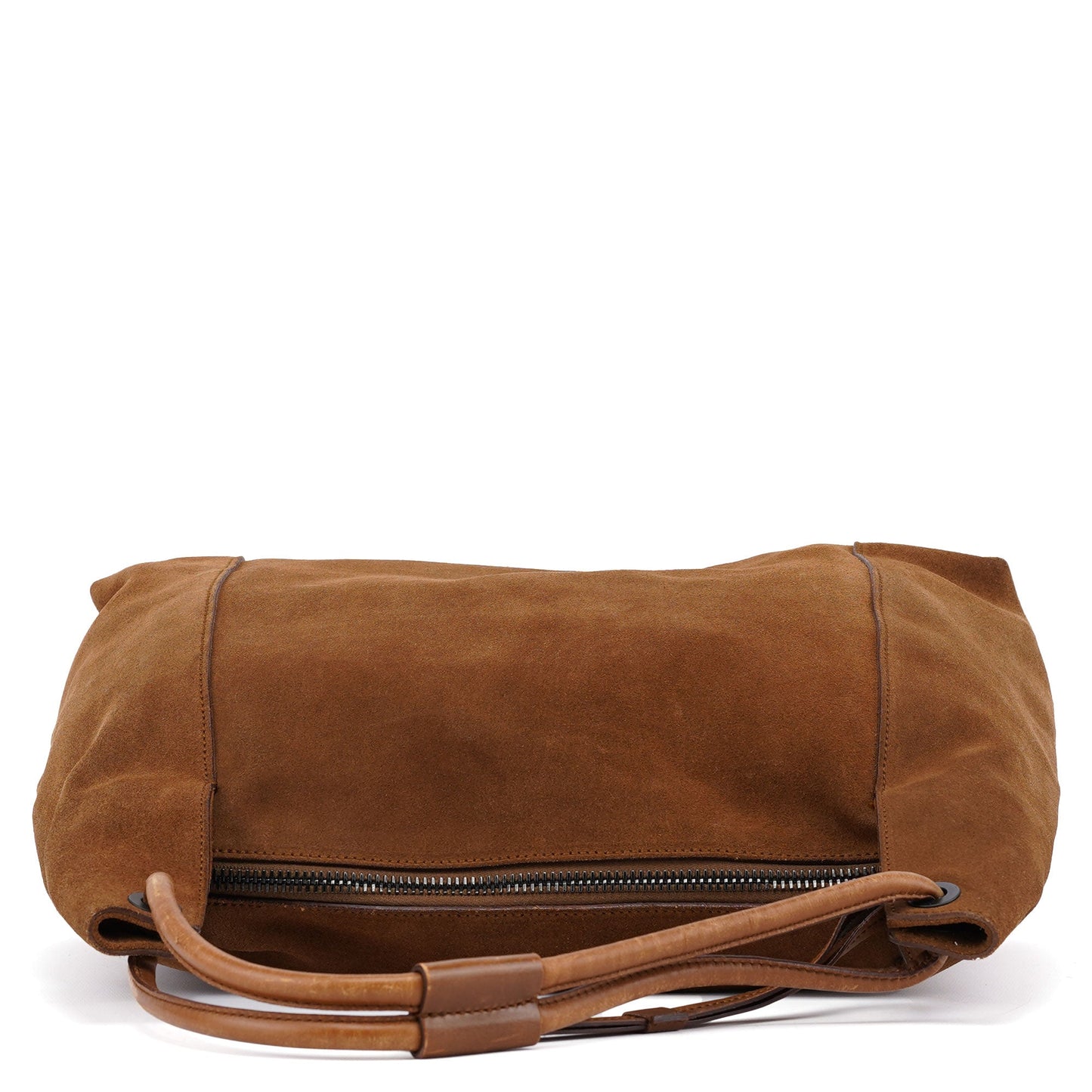 101292 Brown Suede Hobo Shoulder Bag