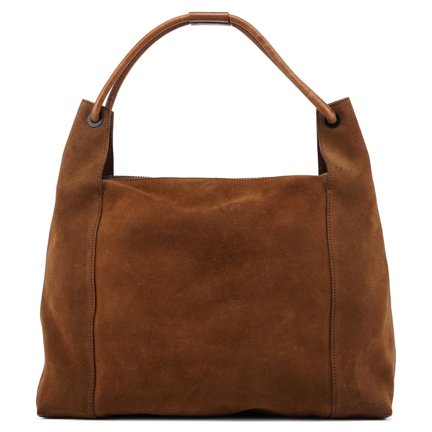 101292 Brown Suede Hobo Shoulder Bag
