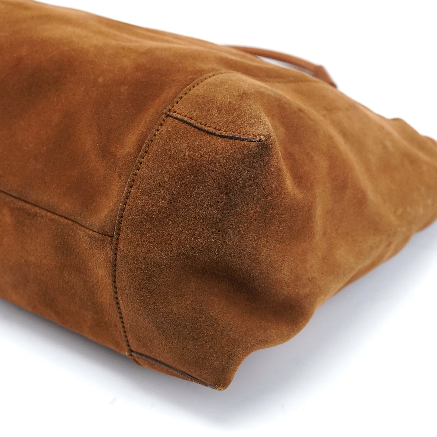 101292 Brown Suede Hobo Shoulder Bag