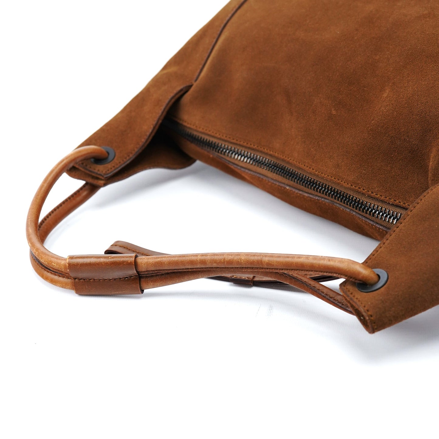 101292 Brown Suede Hobo Shoulder Bag