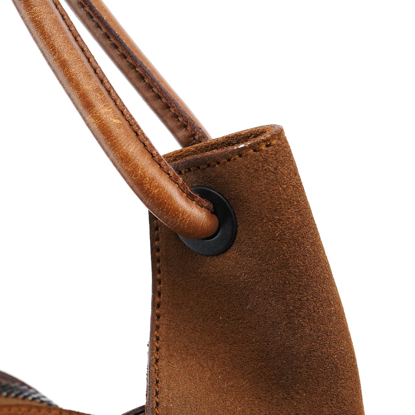 101292 Brown Suede Hobo Shoulder Bag