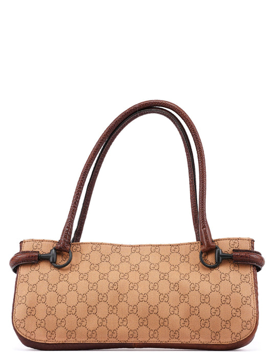 101345 Beige Brown GG Horsebit Tote Bag