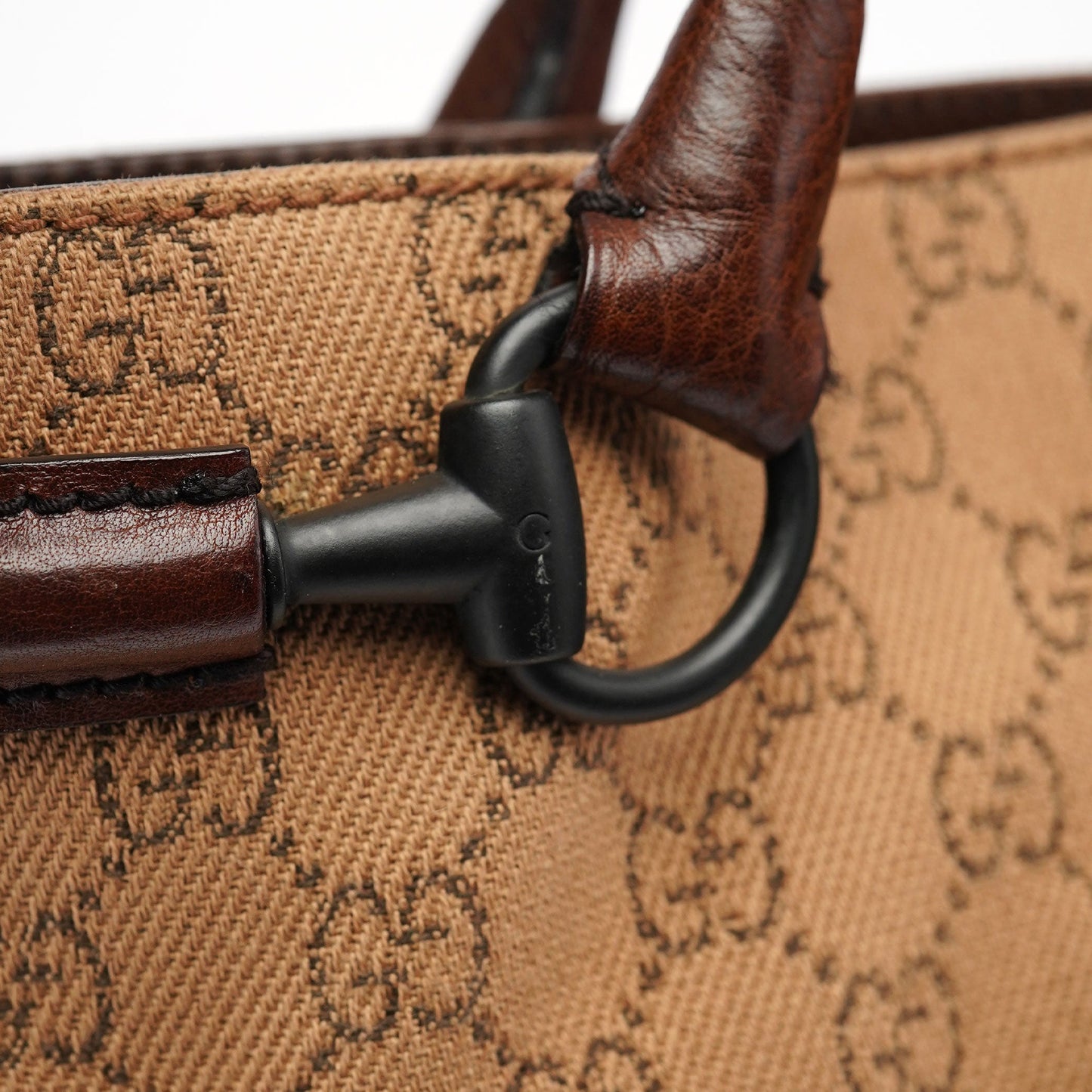 101345 Beige GG Horsebit Tote Bag