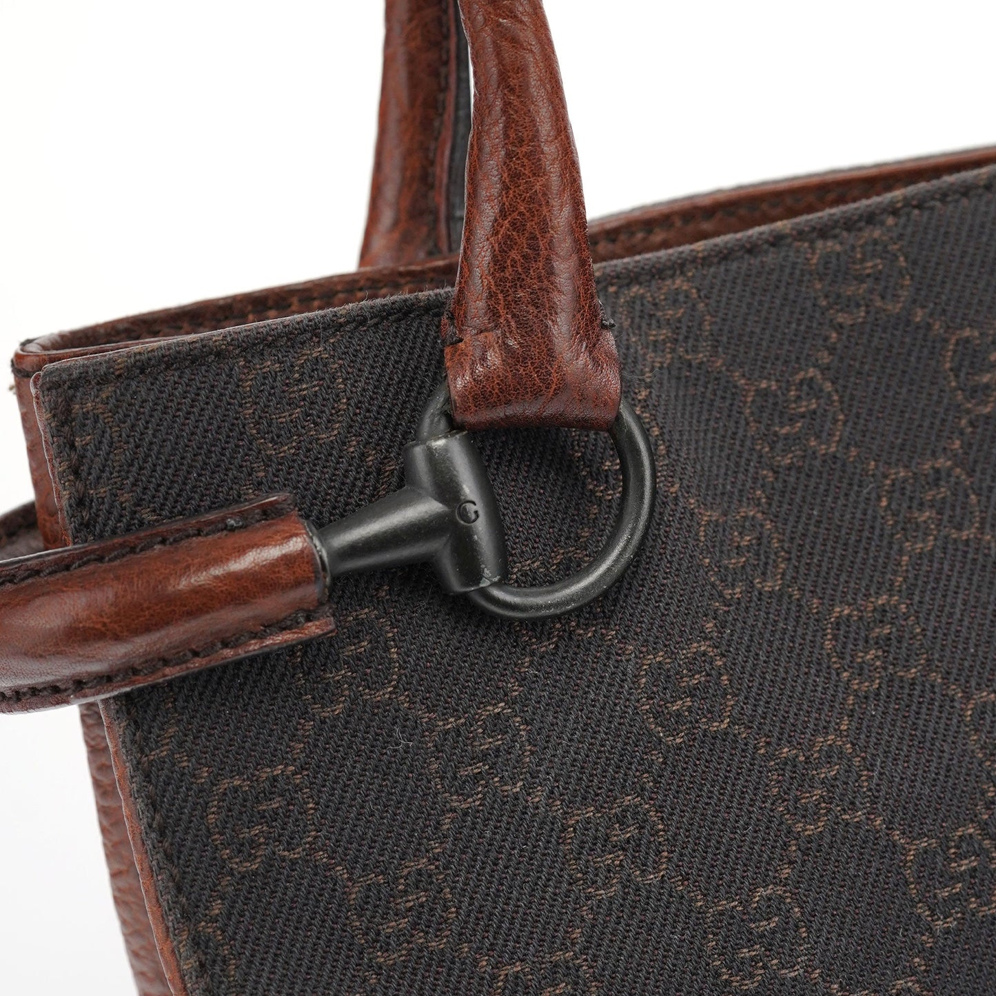 101971 Brown GG Horsebit Tote Bag