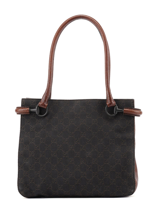 101971 Brown GG Horsebit Tote Bag