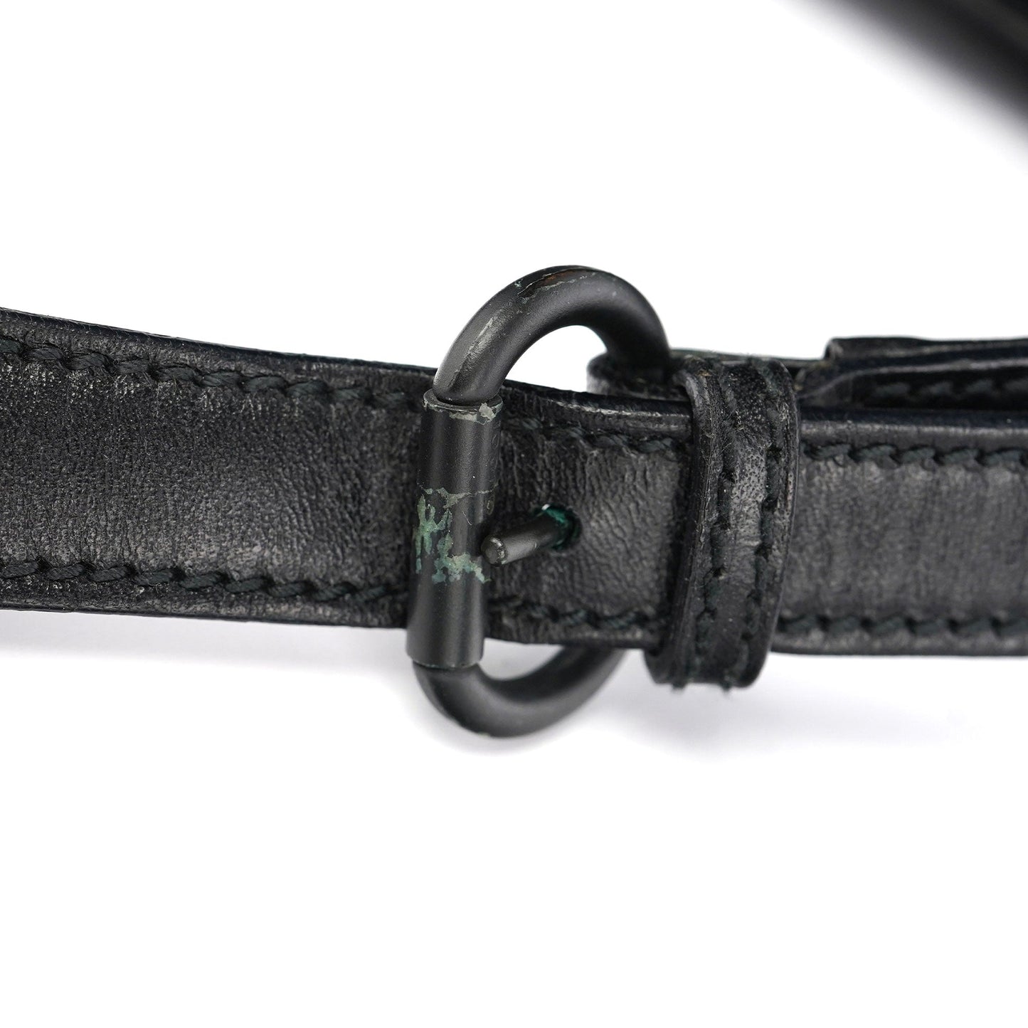 101975 Black Suede Horsebit Shoulder Bag