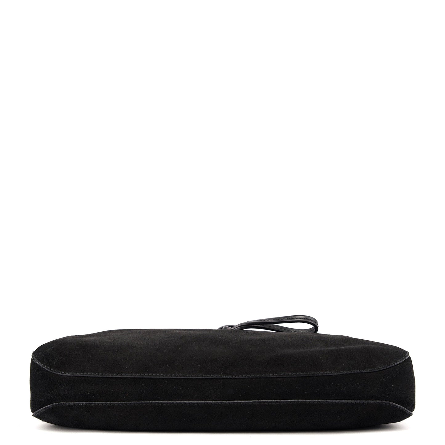 101975 Black Suede Horsebit Shoulder Bag