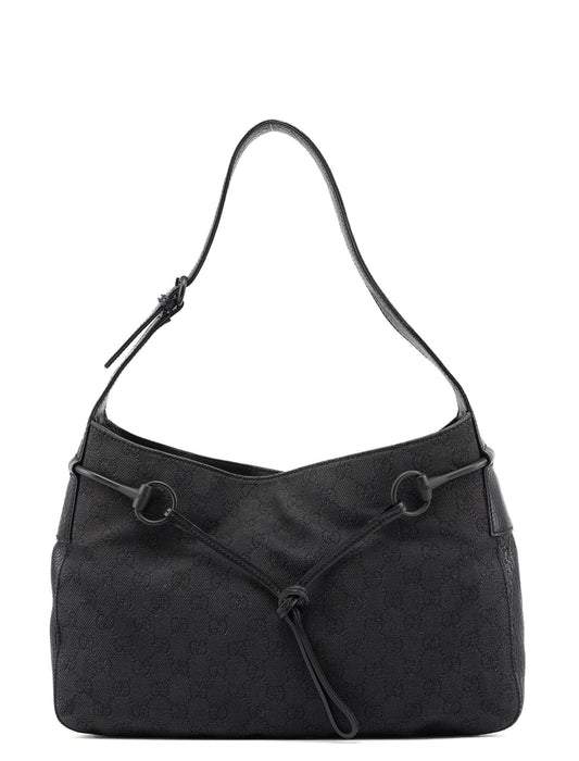 101975 Brown GG Horsebit Shoulder Bag