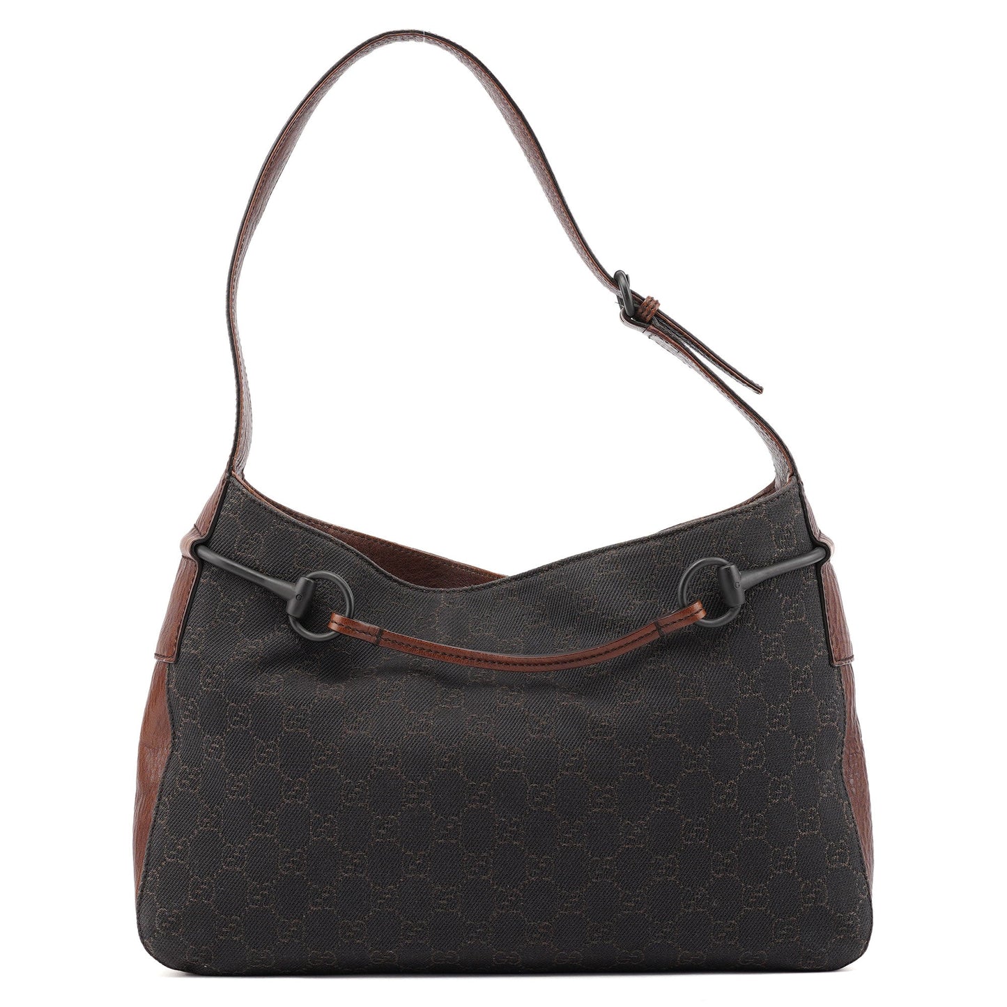 101975 Brown GG Horsebit Shoulder Bag